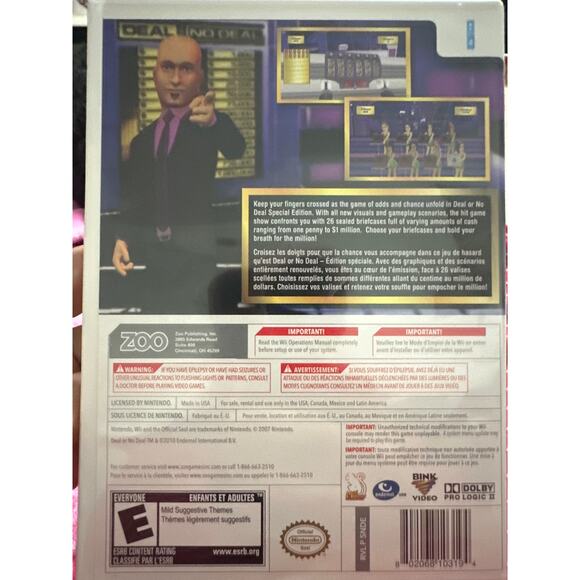 Nintendo wii Video Game, Deal or No Deal, Special Edition w/instruction Booklet - Picture 2 of 5
